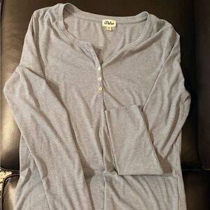 Pulse Women's Blue Long Sleeve Henley Top